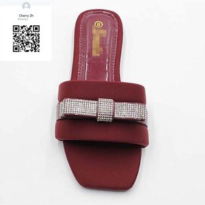 Stock Cheap Cute Ladies Sandal With Crystal Bow  Knot 211-9