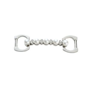 Wholesale Straight Link Shoe Buckle With Pearls Rhinestones For Lady Tods Moccasin-Gommino Shoes